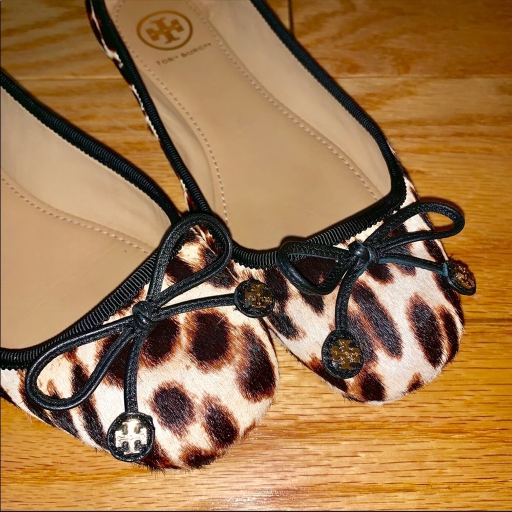 Tory Burch leopard print flats.